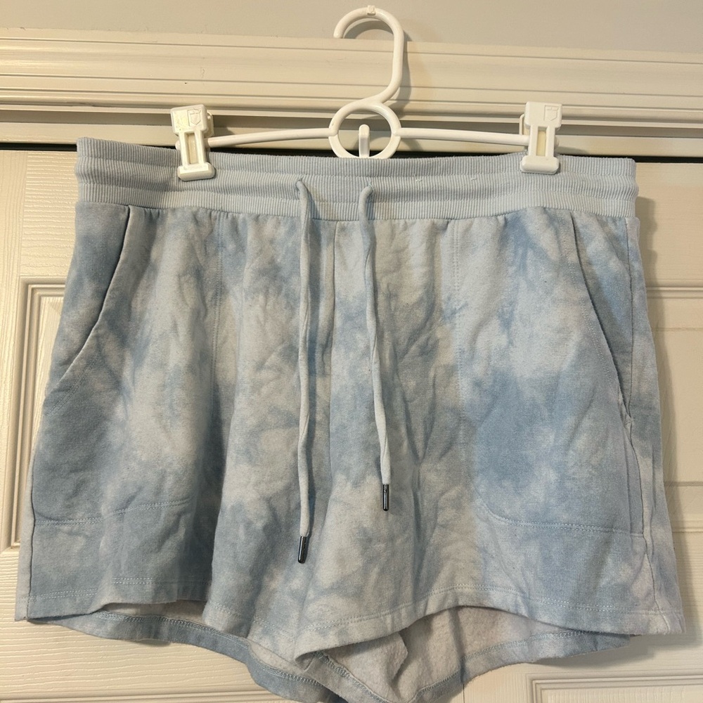 Stars Above Blue Athletic Shorts with Elastic Waistband